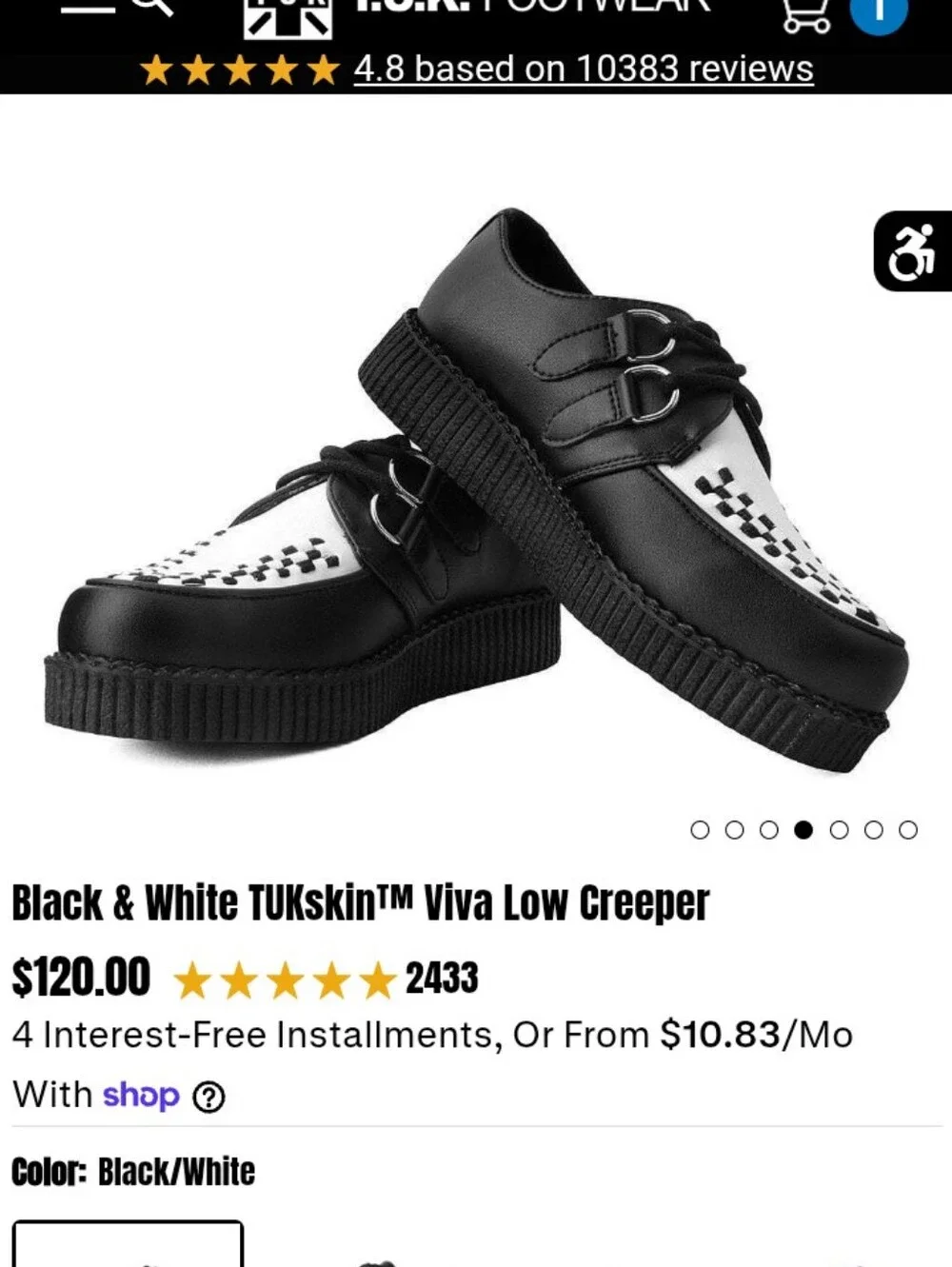 tuk Black & White TUKskin™ Viva Low Creeper